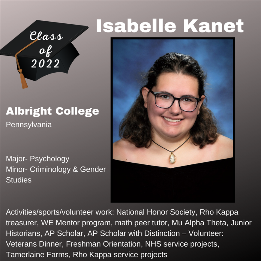 Top 25 Grad, Isabelle Kanet
